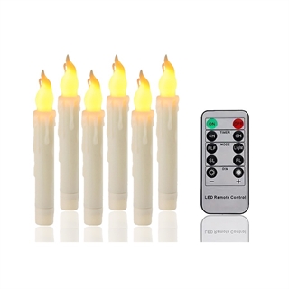LED stearinlys - LED Taper Candles med 10-knappers fjernbetjening - dæmpbar -6 stk.